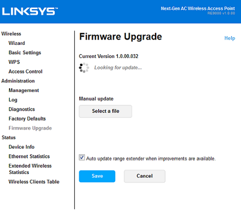 Linksys Extender Firmware Update